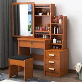 Brown Dressing Table with Sliding Mirror – Elegant & Functional