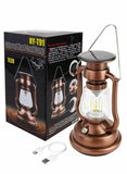 Portable Waterproof Vintage Lantern – Solar, USB & Hand-Crank Emergency Light
