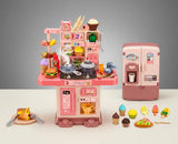 56-Piece Mini Kitchen Set Toy – Pink Pretend Play Set