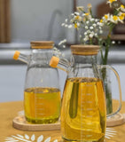 1L High-Quality Glass Oil Pot – Kitchen Oil Dispenser with Pouring Spout