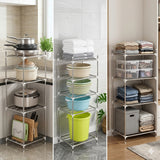 Multipurpose Stainless Steel Rack – Adjustable Storage Shelf for Clothes, Towels, Kitchenware & Books