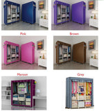 Three-Column Metallic Portable Wardrobe – 130×45×160 cm