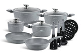 15PC EDEN BURG COOKWARE SET – GREY | STYLISH & DURABLE KITCHEN SET