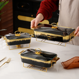 3PCS Ceramic Chafing & Serving Dish Set.