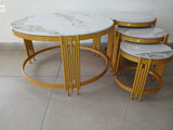 4-in-1 Executive Pure Marble Table – Elegant Multi-Table Set