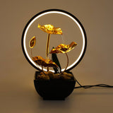 2-in-1 Tabletop Water Fountain with LED Ring Lights – Decorative Water Feature & Table Lamp, 32×16×25cm