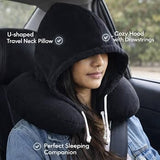 Microfiber Travel Neck Pillow with Hoodie – U-Shaped Comfort for Travel & Rest