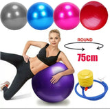 75cm Yoga Exercise Ball, Pregnancy & Therapy Ball – Anti-Burst Non-Slip Fitness Ball with Free Pump
