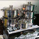 Edenberg 12‑Piece Stainless Steel Cookware Set.