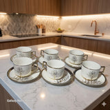 ELEGANT CUP & SAUCER SET – BEAUTIFUL TREE FLOWER DESIGN