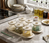 3PCS Glass Canister Seasoning Set – Heavy Borosilicate Glass