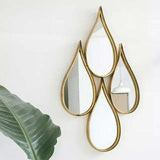Nordic Tear Drop Decor Mirror – Elegant Metal Frame Wall Hanging