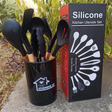 12-Piece Silicone Cooking Spoons Set – Non-Stick, Heat-Resistant Kitchen Utensils
