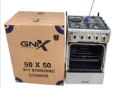 GNIX Standing Cooker –50×50 Electric Oven with Rotisserie & Rapid Hotplate