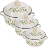 3-Piece Enamel Bowls Set – Durable Multipurpose Kitchen, Serving & Food Storage Bowls