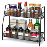 Metal Multipurpose Double-Layer Rack – Bathroom, Spice & Perfume Organizer