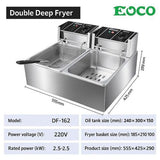 Ecco Double Deep Fryer – Commercial Dual Basket Fryer