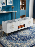 6ft TV Stand with Electric Fireplace – Modern Entertainment Unit