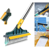 3-in-1 V-Shaped Floor Scrubbing Brush – Broom, Scrubber & Squeegee