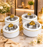 4PCS Classic Insulated Hotpot Set with Glass Lids