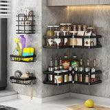 Multipurpose 5PCS Shower Caddy Shelf Set – No-Drill Bathroom Wall Organizer