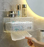 Creative Glacier Pattern Tissue Box Holder – Translucent Wall-Mounted Tissue Dispenser