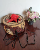 Electric Wooden Tree Stump Fireplace Decor – Rustic Decorative Display Piece for Home