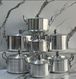 Original Tornado (TC) 14 - Piece Cookware Set – Silver Sufuria with Free Accessorie