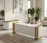 Classic TV Stand with Gold Stand Décor – Luxury Entertainment Unit
