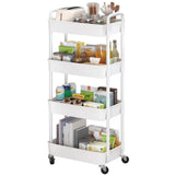 4-Tier Multifunctional Plastic Organiser Rack – Space-Saving Storage Shelf
