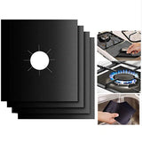 4-in-1 Gas Cooker Protective Liners – Reusable Stove Top Cover Mats 4pcs, 27×27cm