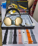 i70 Pro Max Golden Smart Watch – Ultra 7 Strap + FREE Headphones.