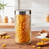 2.1L Ribbed Glass Storage Jar – Elegant Pantry Storage Container