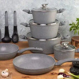 15PC EDEN BURG COOKWARE SET – GREY | STYLISH & DURABLE KITCHEN SET