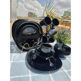 All Black 12-Piece Combo Dinner Set – Sleek & Modern