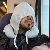 Microfiber Travel Neck Pillow with Hoodie – U-Shaped Comfort for Travel & Rest