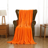 Orange Plain Fleece Blanket – Soft & Cozy.