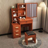 Brown Dressing Table with Sliding Mirror – Elegant & Functional