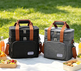 Double Compartment Thermal Insulated Lunch Bag – Oxford Fabric Food Storage Bag