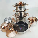 Yimeitai Stainless Steel Cookware Set – 12 Pieces