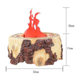 Electric Wooden Tree Stump Fireplace Decor – Rustic Decorative Display Piece for Home
