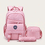 3-in-1 Chevron Pattern School & Casual Bag Set