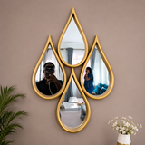 Nordic Tear Drop Decor Mirror – Elegant Metal Frame Wall Hanging