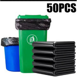 50PCS Large Black Garbage Bags – Heavy-Duty Waste Disposal Bags