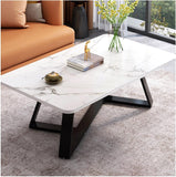 Modern Imported Executive Marble-Top Coffee Table – Elegant Living Room Centrepiece