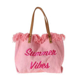 Summer Vibes Large Capacity Women’s Tote Bag – Linen Beach, Market & Everyday Shopping Bag