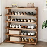 6-Layer Stackable Bamboo Shoe Rack – Durable & Space-Saving Organizer