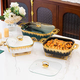 3PCS Ceramic Chafing & Serving Dish Set.