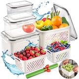Set of 4 Refrigerator Storage Containers – Airtight & Durable Food Organizer