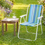 Folding Camping & Picnic Chair with Canopy Strips – Portable Outdoor Folding Chair